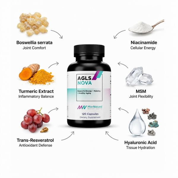 AGLS NOVA black bottle ingredient formula infographic