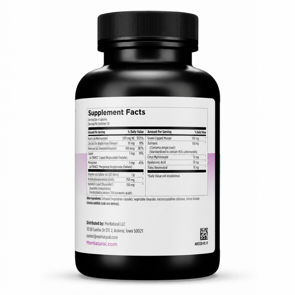 AGLS NOVA black bottle Supplement Facts